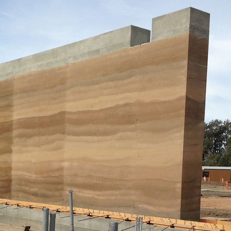 Rammed Earth Wall Rises at TLCD Project