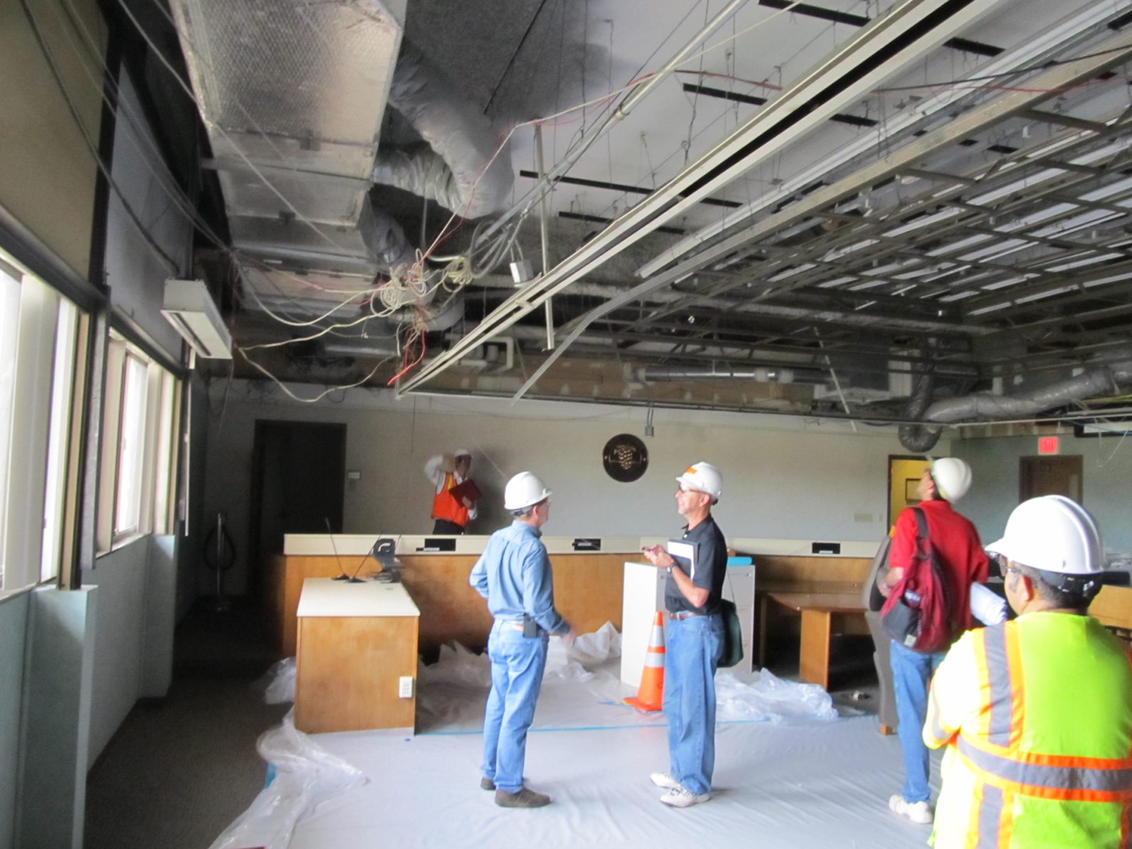 board room, napa, earthquake, damage, tlcd architecture