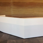 isomi, american accredit, reception desk, commercial interiors, tlcd architecture