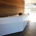 isomi, american accredit, reception desk, commercial interiors, tlcd architecture