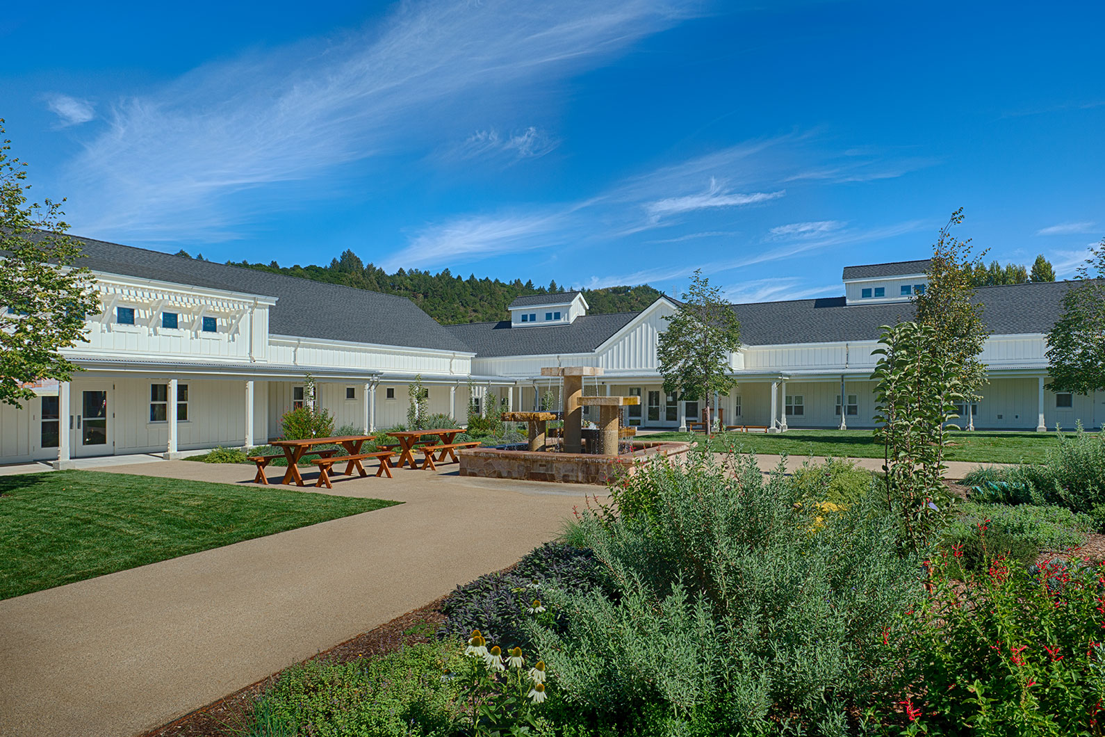 Courtyard view of St. Helena Montessori School