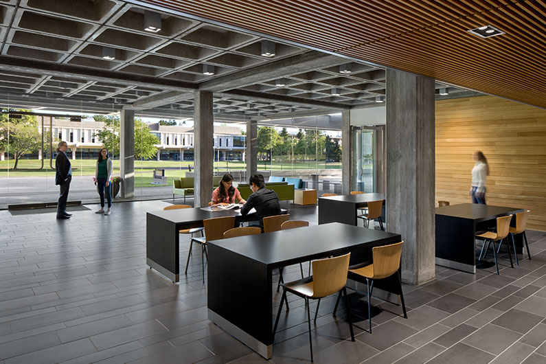 Students in common area at Wine Spectator Learning Center, Sonoma State University