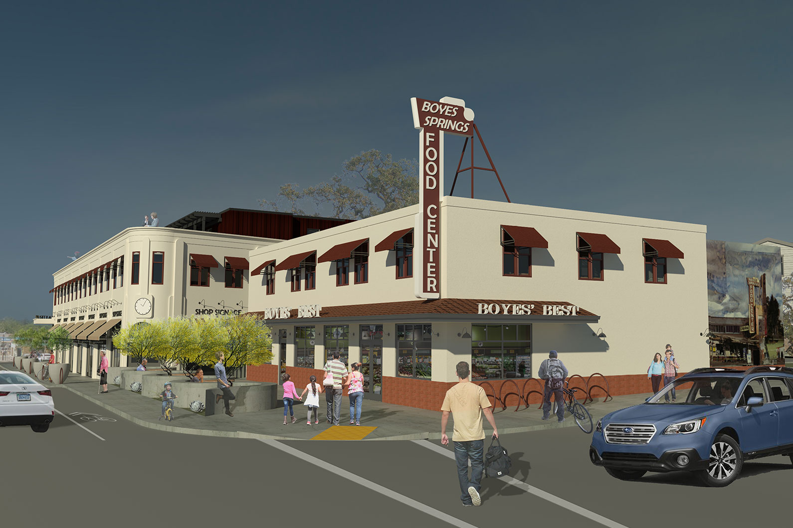 Boyes Food Center, TLCD Architecture, Boyes Hot Springs, Multifamily, Mixed Use, Springs Specific Plan