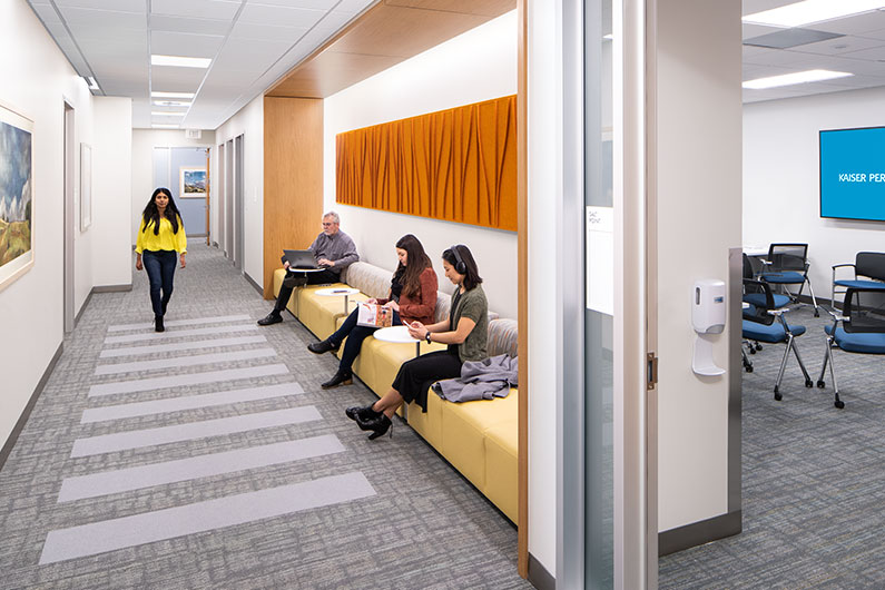 Kaiser Permanente Petaluma Behavioral Health Center, interior hallway waiting area