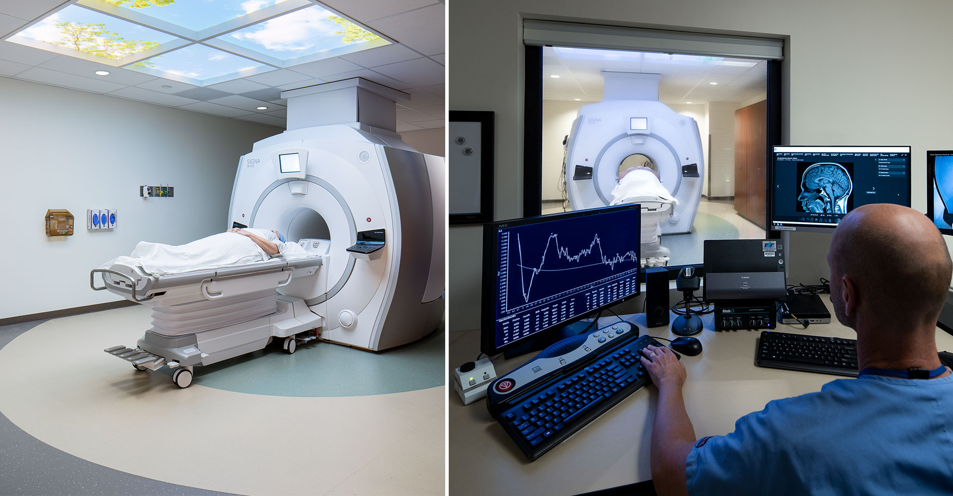 Kaiser Permanent San Rafael Diagnostic and Treatment Suites - MRI Imaging room to the left and control room to the right