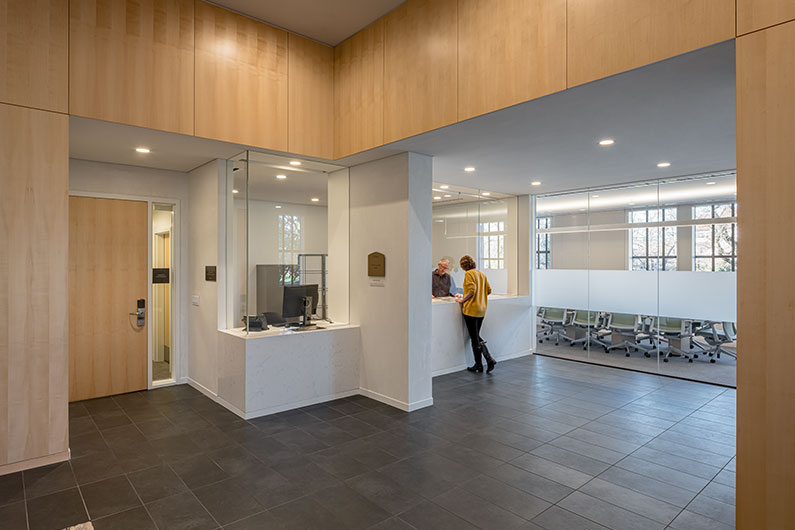 Interior photo of SRJC Burbank Auditorium Ticket Counter in lobby