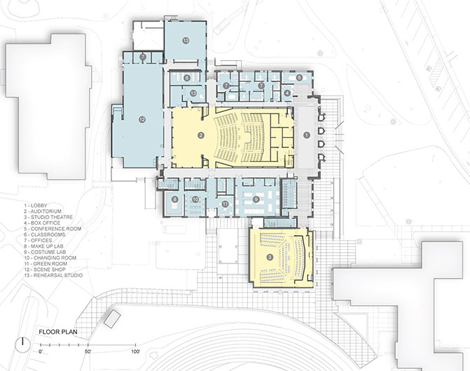 Floor plan diagram on SRJC Burbank Auditorium Modernization project