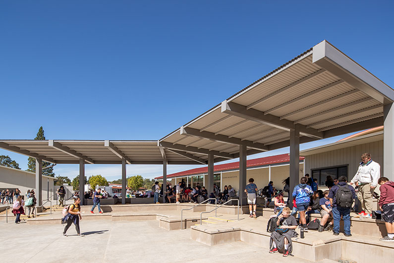 Outside quad for students at Terrace Middle School