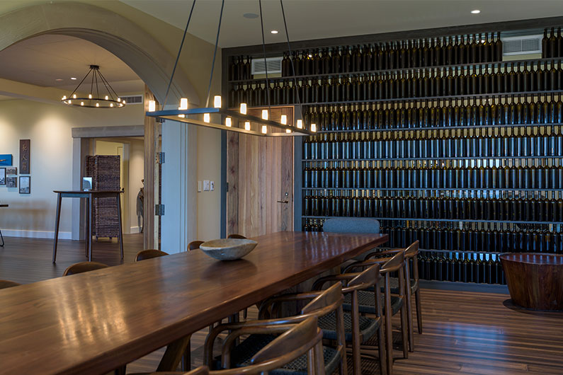 Private tasting room at Paradise Ridge Winery