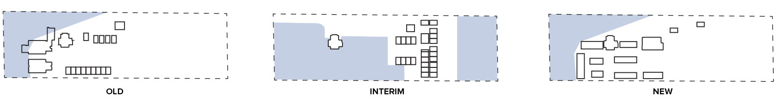 Phasing diagram that shows how new campus was constructed