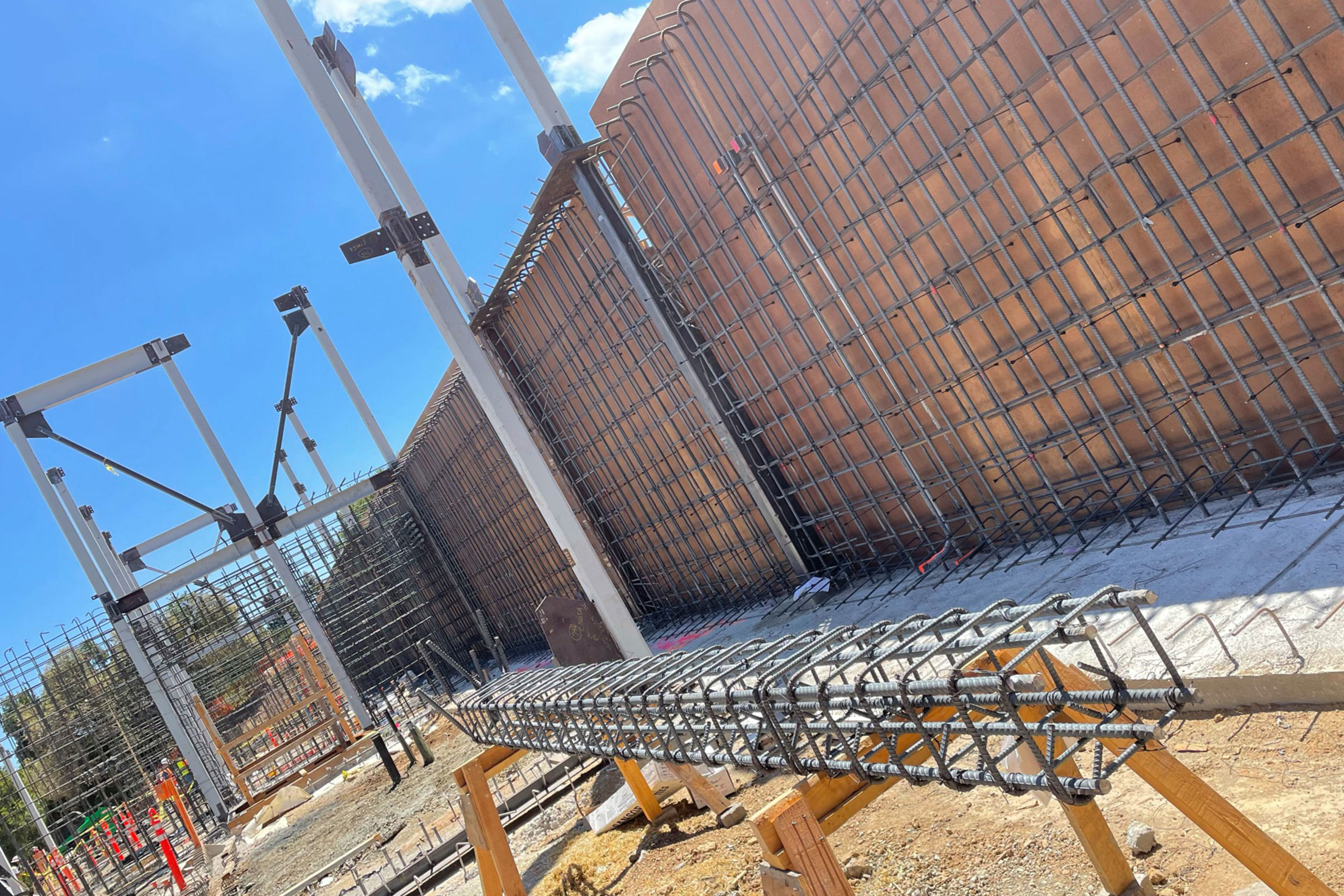 Wall forms going in at Visual Arts Building West Valley College