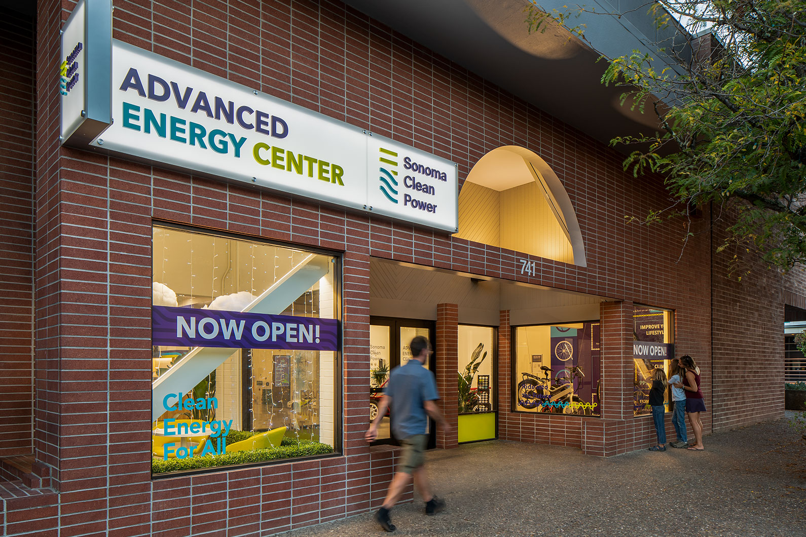 Front entry of Advanced Energy Center in Santa Rosa California