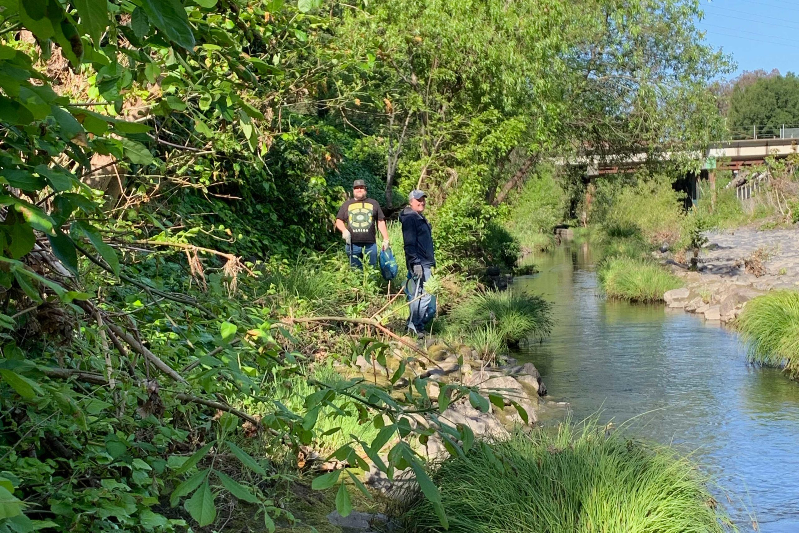 TLCD Team Cleaning Santa Rosa Creek on Earth Day 2022