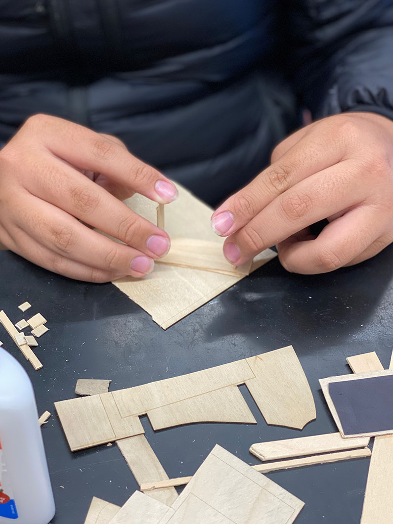 Students Building Design Firm Structure at 2022 Mike Hauser Academy at Santa Rosa Junior HIgh School