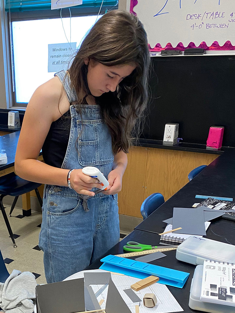 Students Building Design Firm Structure at 2022 Mike Hauser Academy at Santa Rosa Junior HIgh School