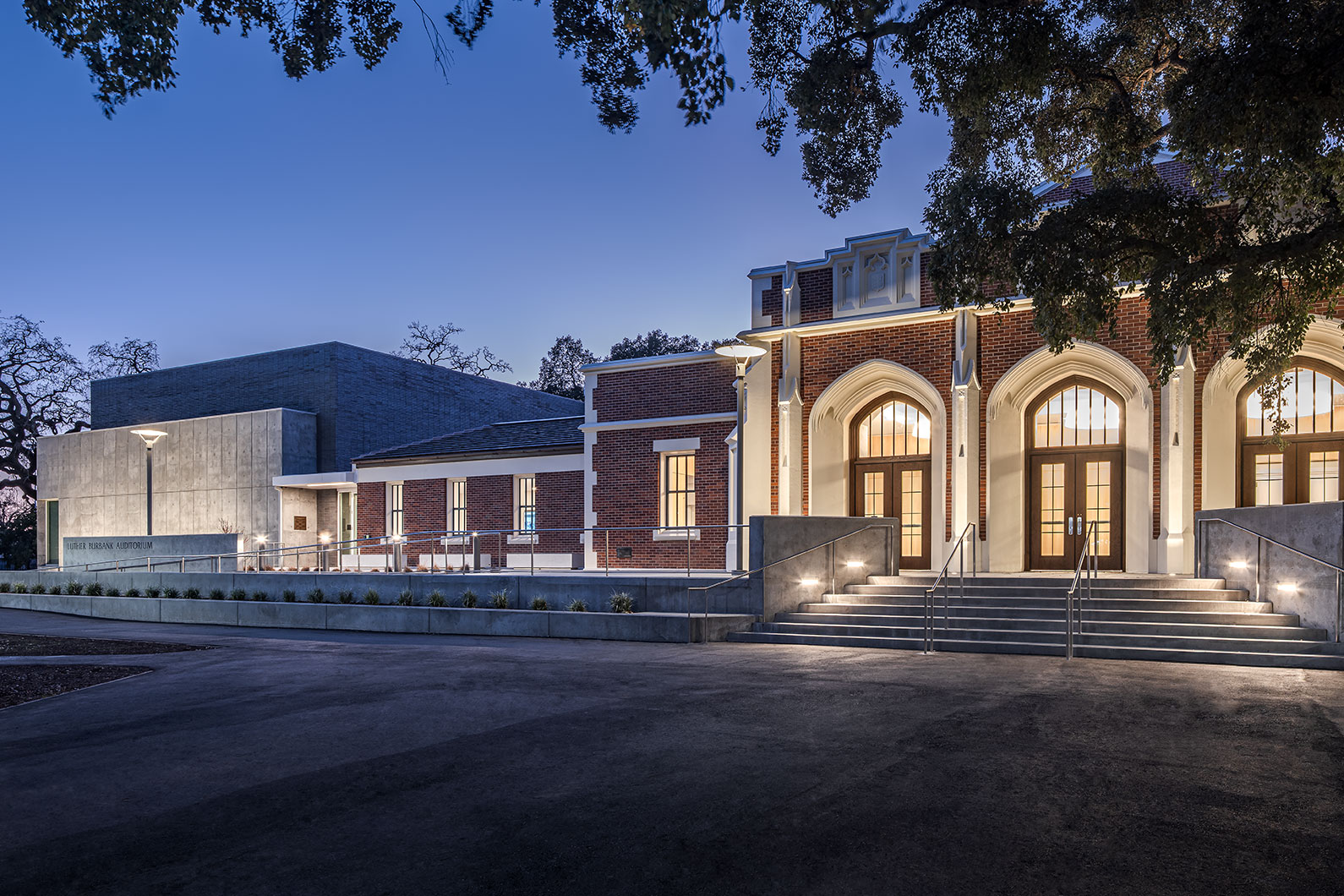 Night Image of Santa Rosa Junior College Burbank Auditorium