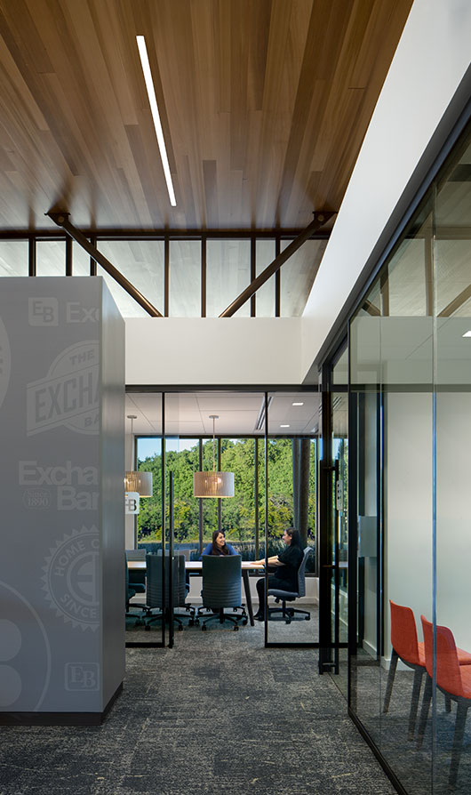 Exchange Bank Conference Room with people in meeting