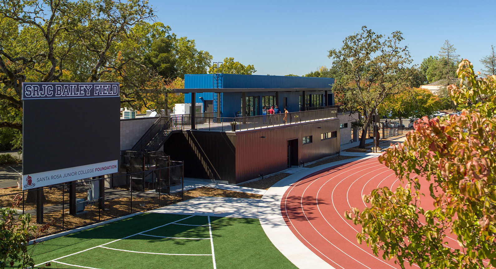 Exterior view of new Field House for athletes at Santa Rosa Junior College