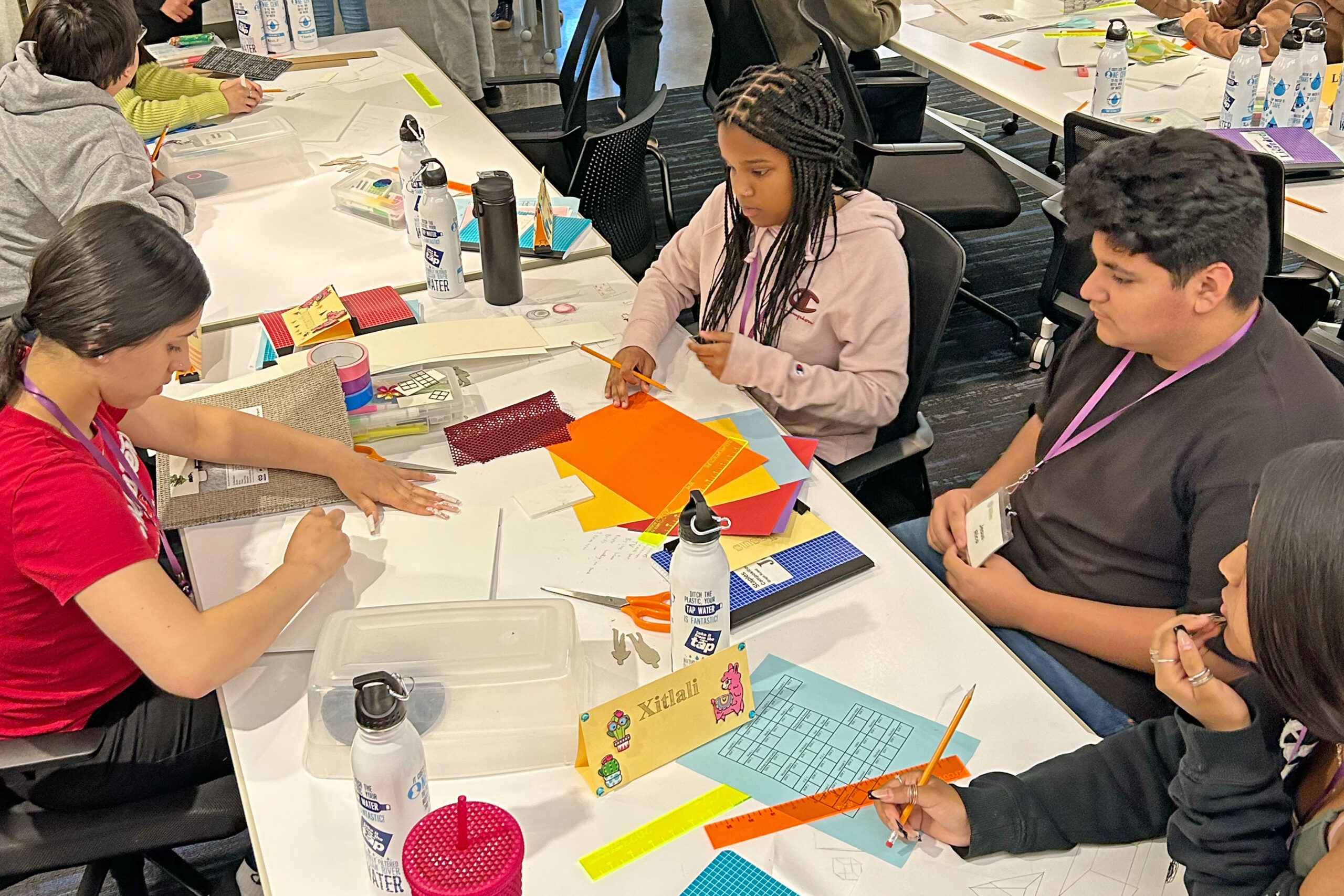 Group of Mike Hauser students working on STEM Project