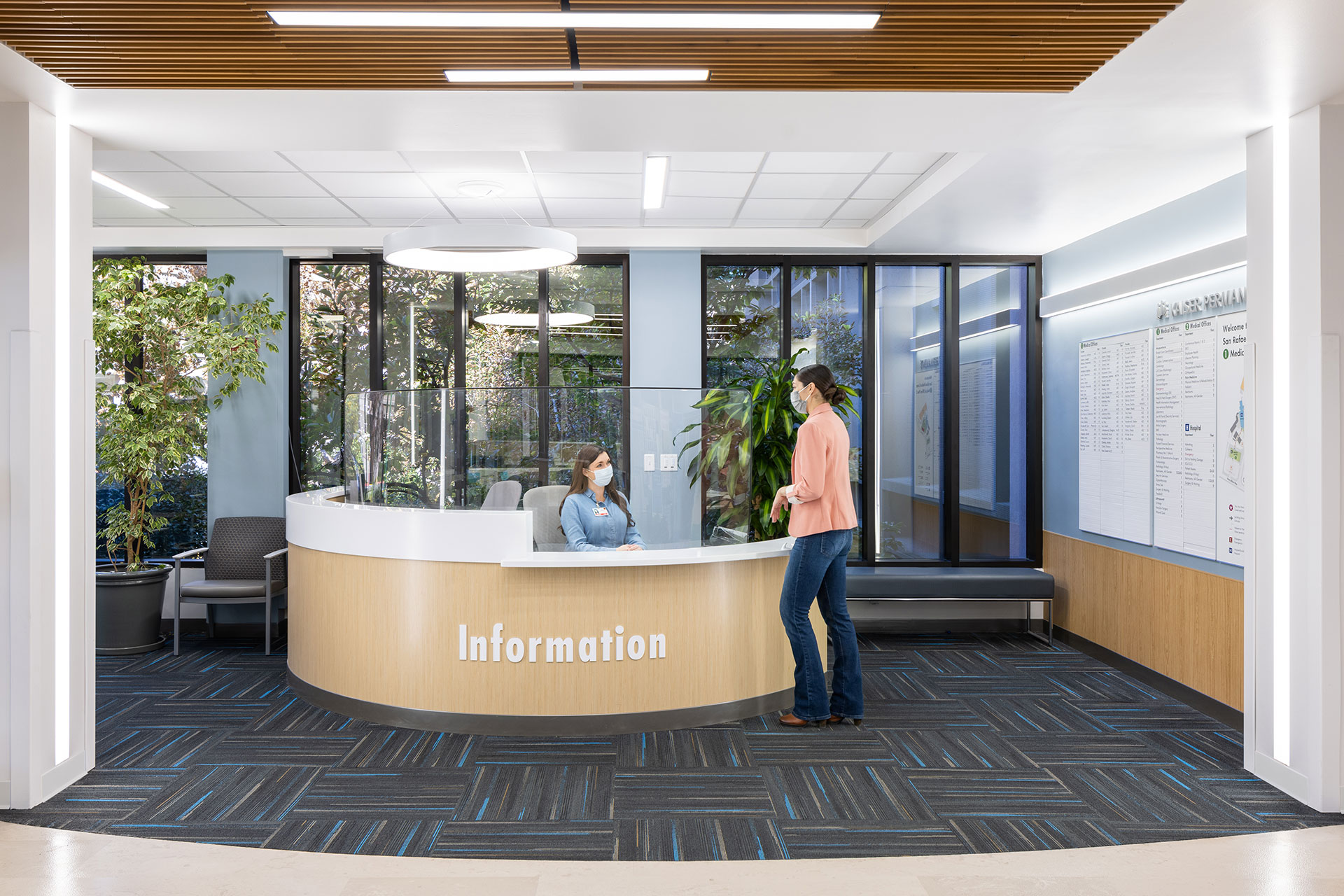 Lobby Information desk at Kaiser Permanente San Rafael