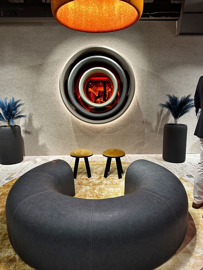 Contemporary furniture and wall art at Neocon 2023