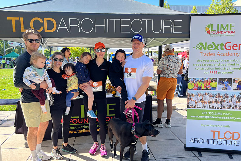 TLCD families at 2023 Human Race in downtown Santa Rosa