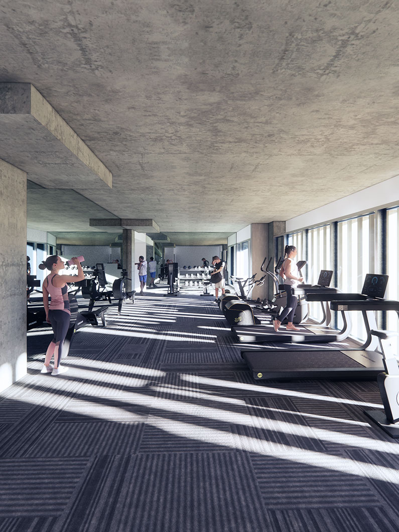 Rendering of Gym at 425 Humboldt Street Apartments