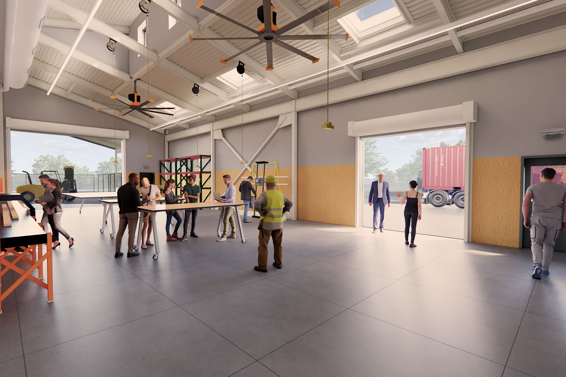 Santa Rosa Junior College Construction Trainer Center Rendering on interior space