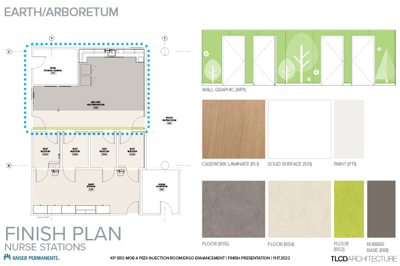 Finish plan graphic for new pediatric injection clinic
