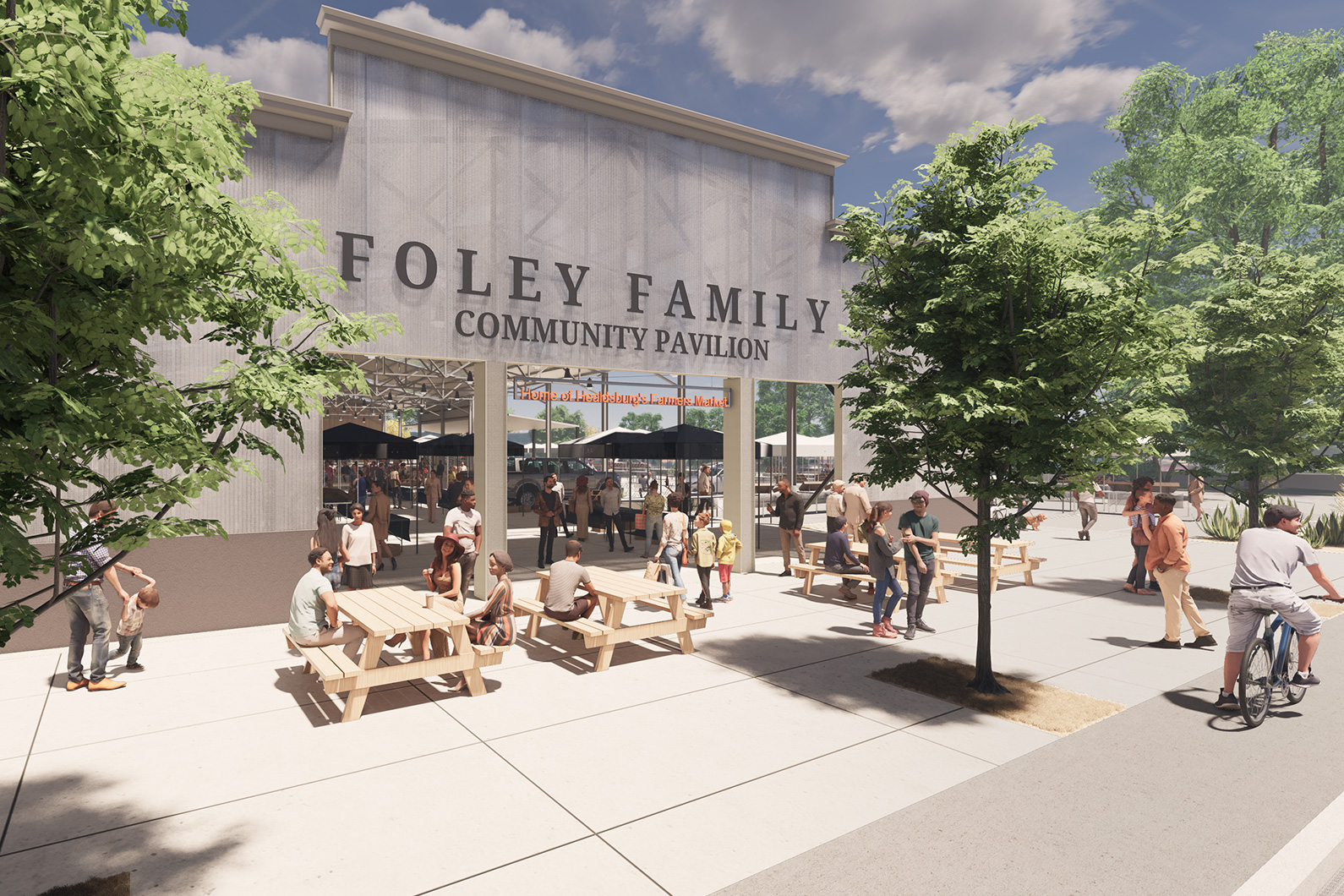 Rendering of Foley Family Community Pavilion in the City of Healdsburg