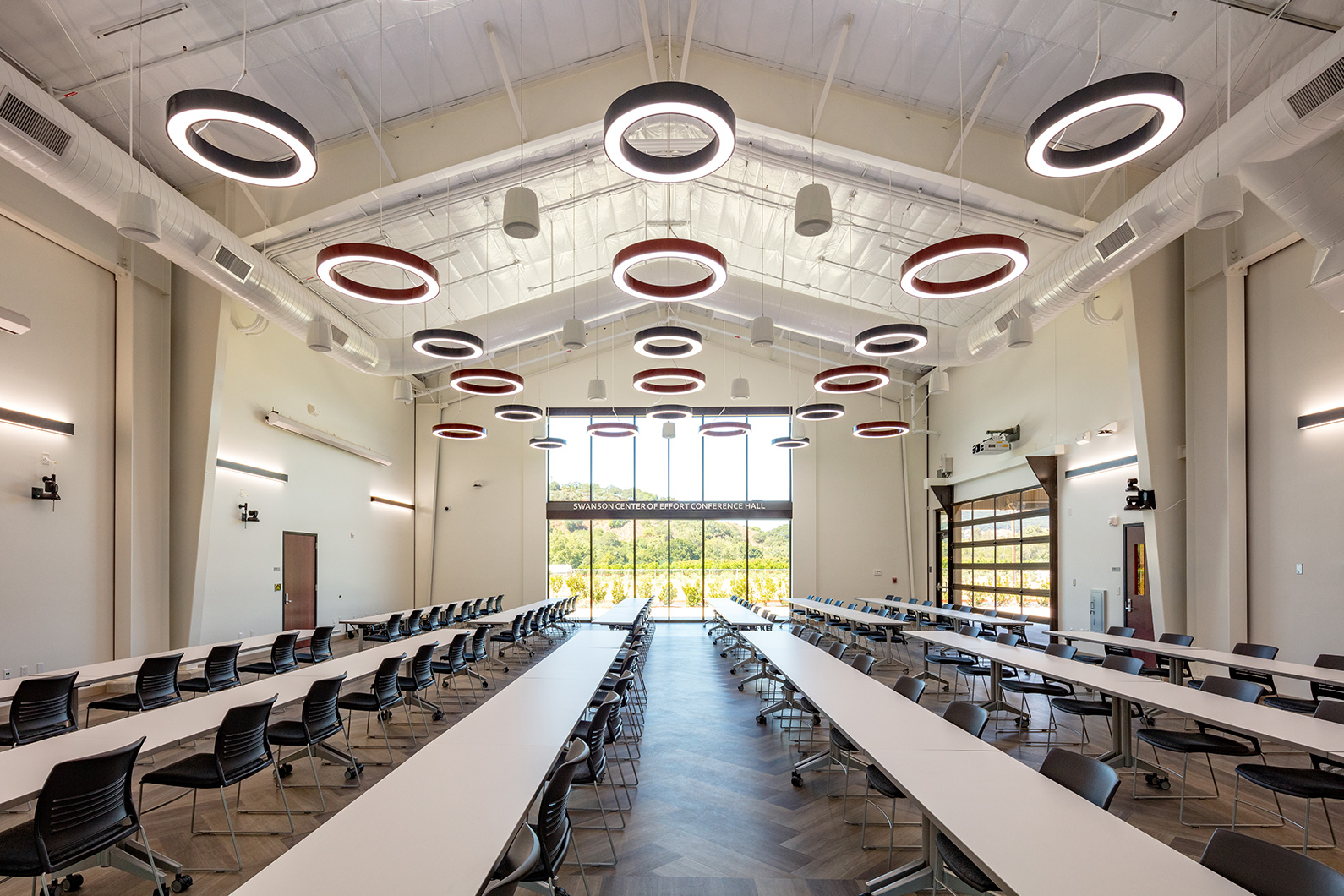Interior photo of Swanson Conference Hall at Cal Poly