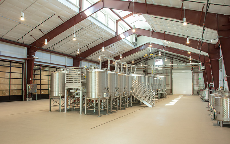 Interior photo of Cal Poly's Lohr Family Winery Building