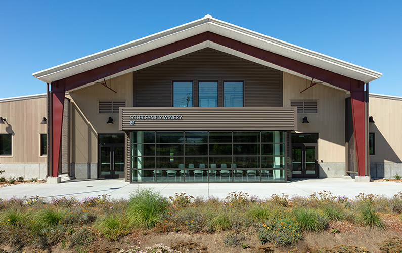 Exterior photo of Cal Poly's Lohr Family Winery Building