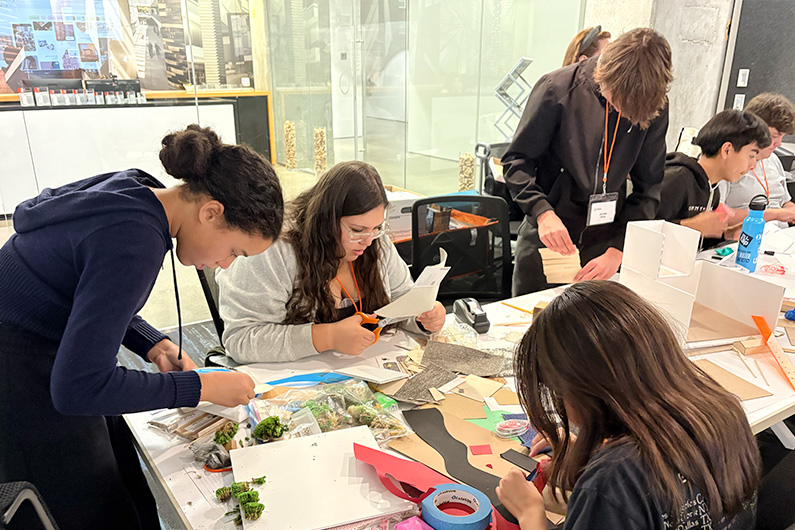 3 girls working on STEM project - Mike Hauser STEM Academy