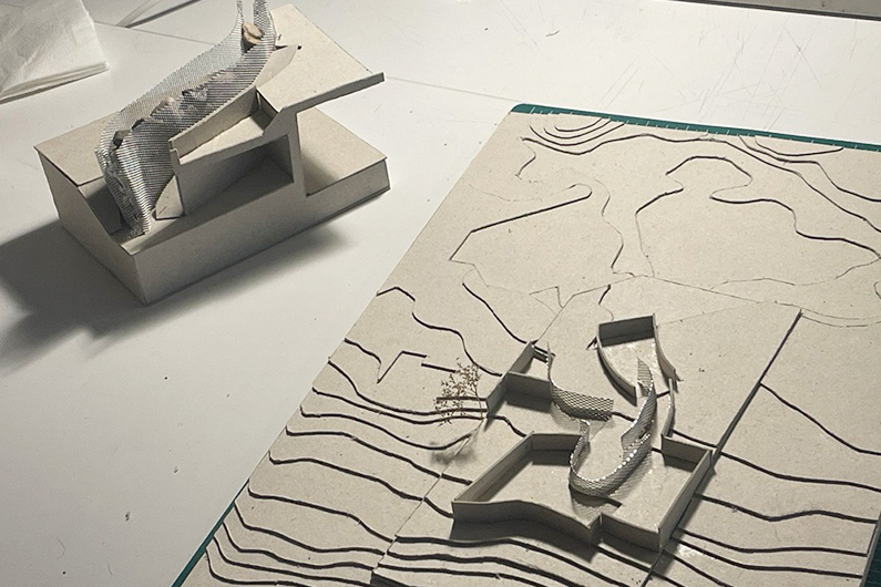 Close up photo of architectural model