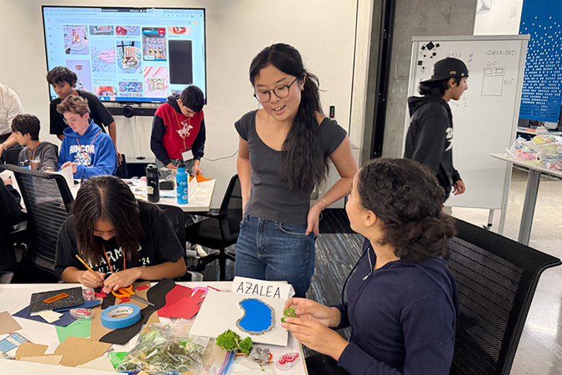 TLCD Intern, Jessica Guo working with Mike Hauser Academy