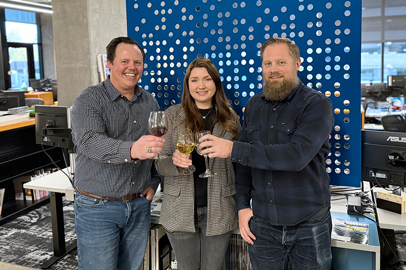 Left to right: Mitchell Price, Lauren Davis and Ian Heath who had promotions in 2025