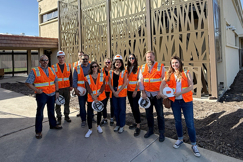 TLCD team at site tour at Santa Rosa Junior College Tauzer Gymnasium